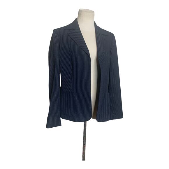 Kasper black striped open front blazer size 10P - Picture 9 of 9